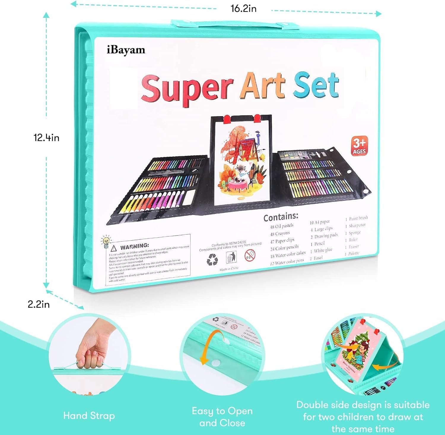 iBayam Art Supplies Set - Trifold Easel & Case -6