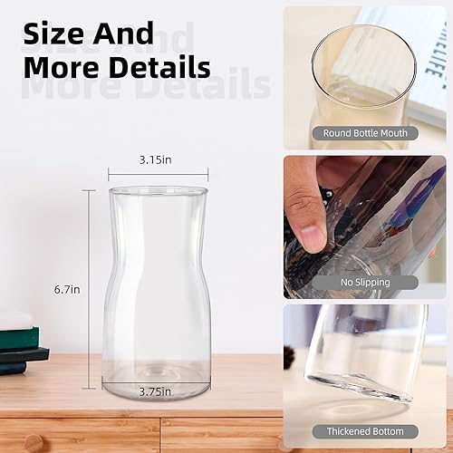 Miniatura 2 de Jarrón de vidrio iridiscente de 8 pulgadas, centro de mesa de estilo bohemio moderno para flores, decoración del hogar, boda, inauguración de la