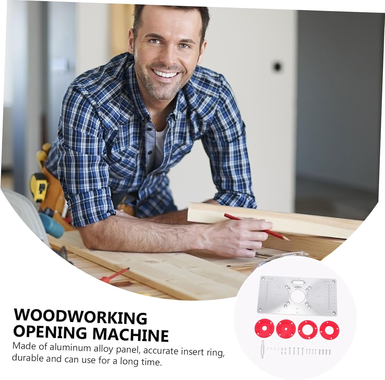 Toddmomy Trimming Machine Board Router Table Insert Plate Carpenter Tools Edgebanding Cutter High Precision Woodworking