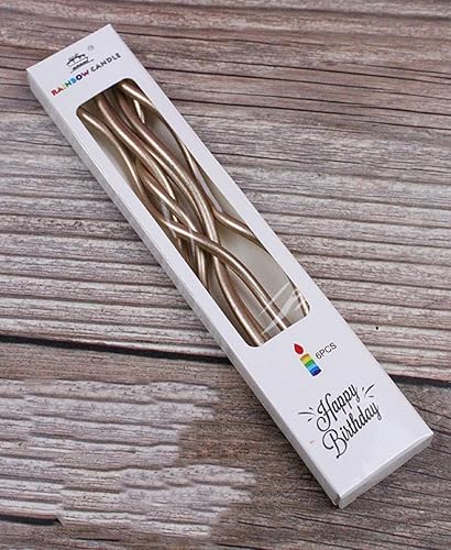 Juego de velas de cumpleaños Twisty, velas de espiral rizadas coloridas metálicas, creativas, divertidas y largas, delgadas para bodas, cumpleaños,