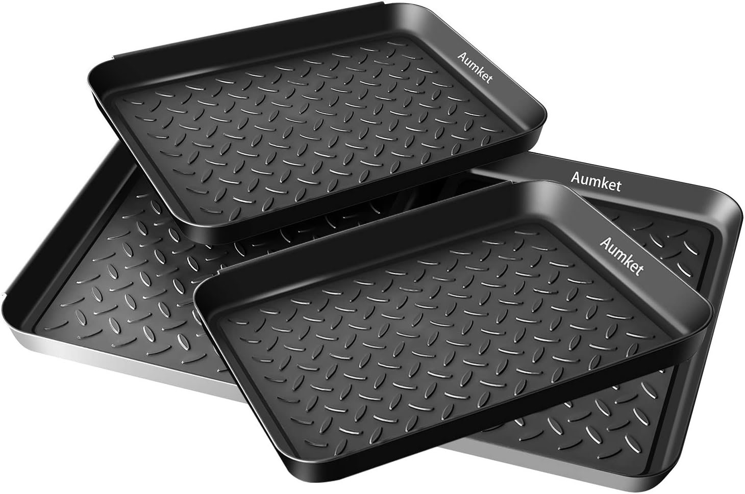Aumket Boot Mat Tray,4PCS Multi-Purpose 13.7" x 10.6" x 1.2" Floor Protection-Pet Bowls-Paint-Dog Bowls,Shoes, Pets, Garden - Mudroom,…