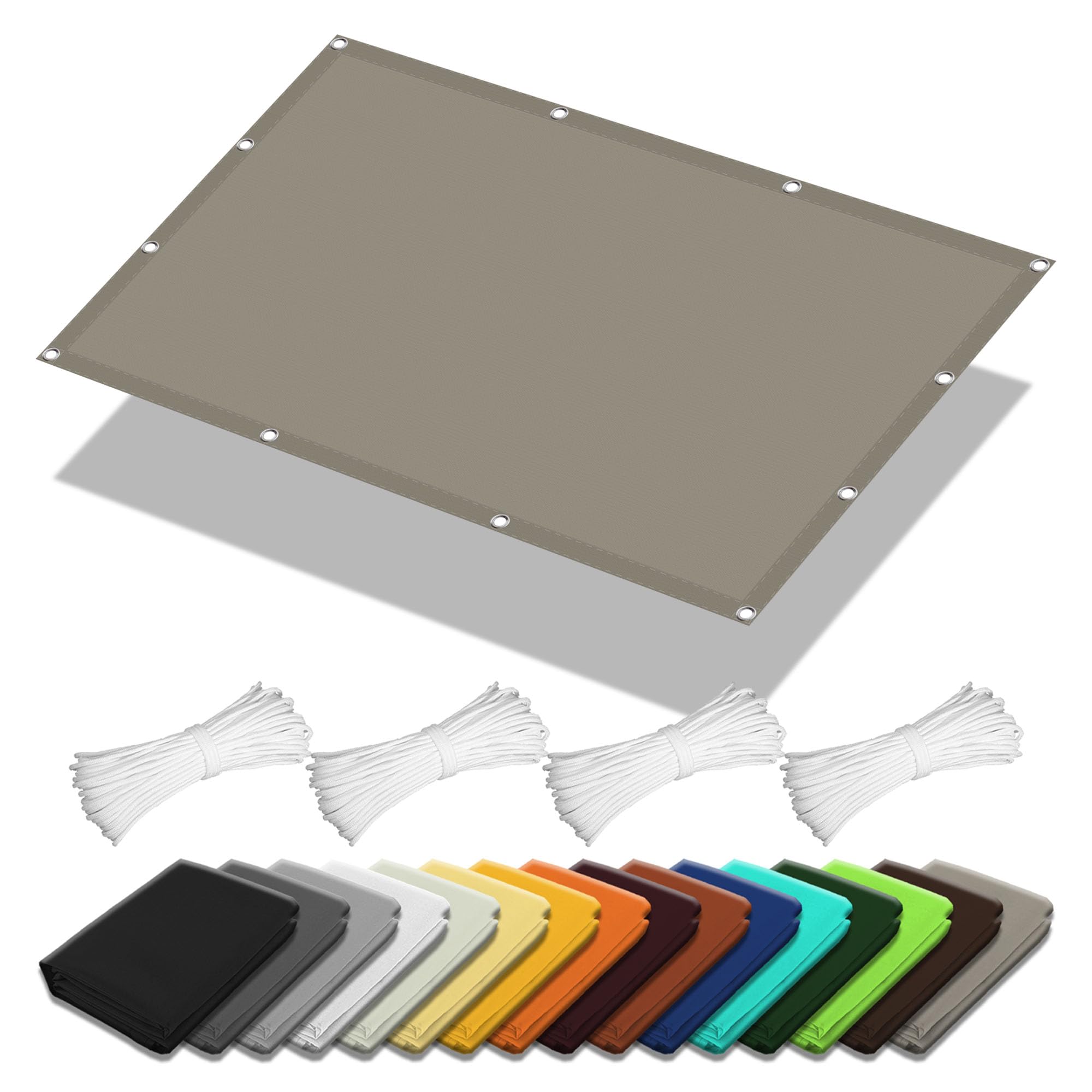 Voile d'ombrage anti-UV 98% de 3.5x3.5m avec oeillets résistants