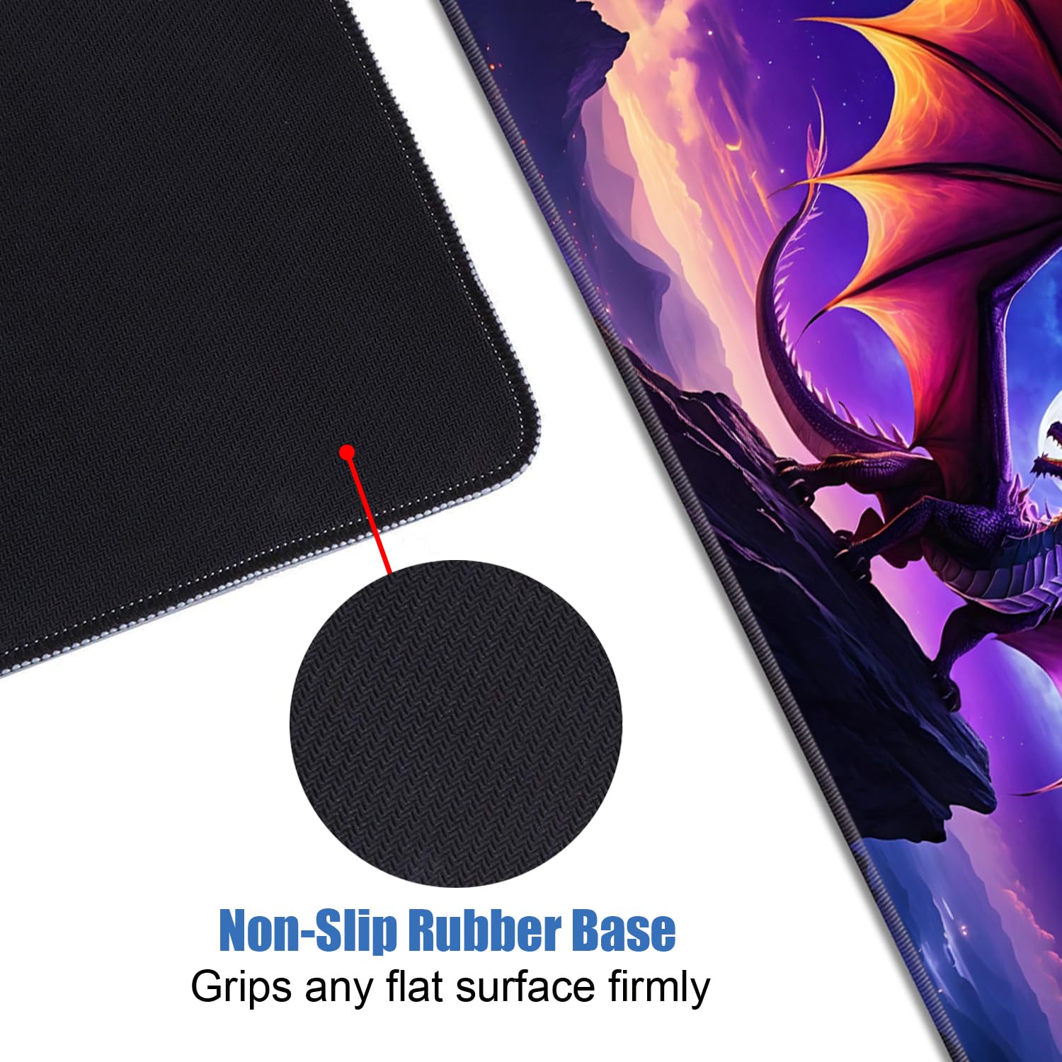 Alfombrilla de mouse para juegos con posavasos, alfombrilla de mouse grande extendida para juegos (35.4 x 15.7 pulgadas) con base antideslizante y borde cosido para juegos en casa, oficina, trabajo,