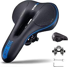 YOUNGDO Comfortable MTB Bike Saddle, Waterproof Bicycle Saddle with 1 Rain Cover, Bicycle Saddle for Mountain Bike, Trekking, Folding Bike etc
