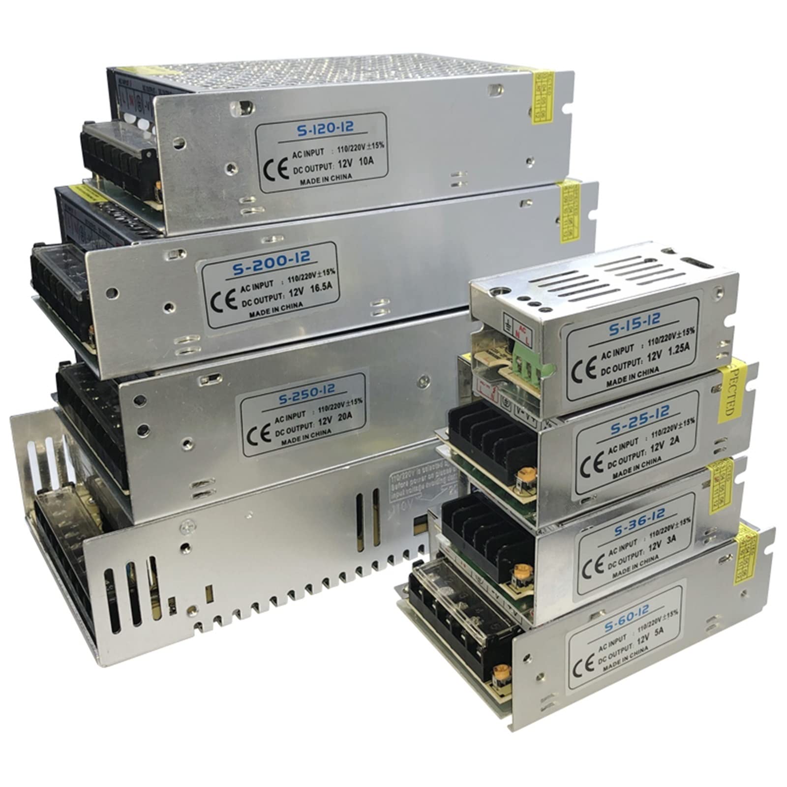 Fuente de alimentación LED DC 12V Tira de LED Transformador Interruptor Controlador 1A 2A 3A 5A 10A 16.5A 20A 30A AC110V/220V Adaptador for luz LED CCTV (Size : 12V 30A)
