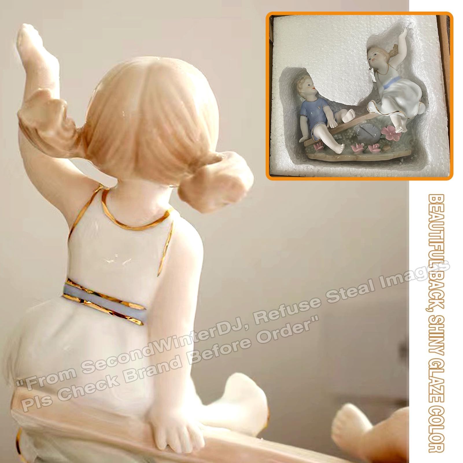Arte Decorativa Escultura Estatua -Decoración Del Hogar De Cerámica, Figuras De Amantes Mayores De Porcelana, Estatua De Pareja, Escultura De Cerámica, Adornos De Oficina, Adornos De Oficina(A)