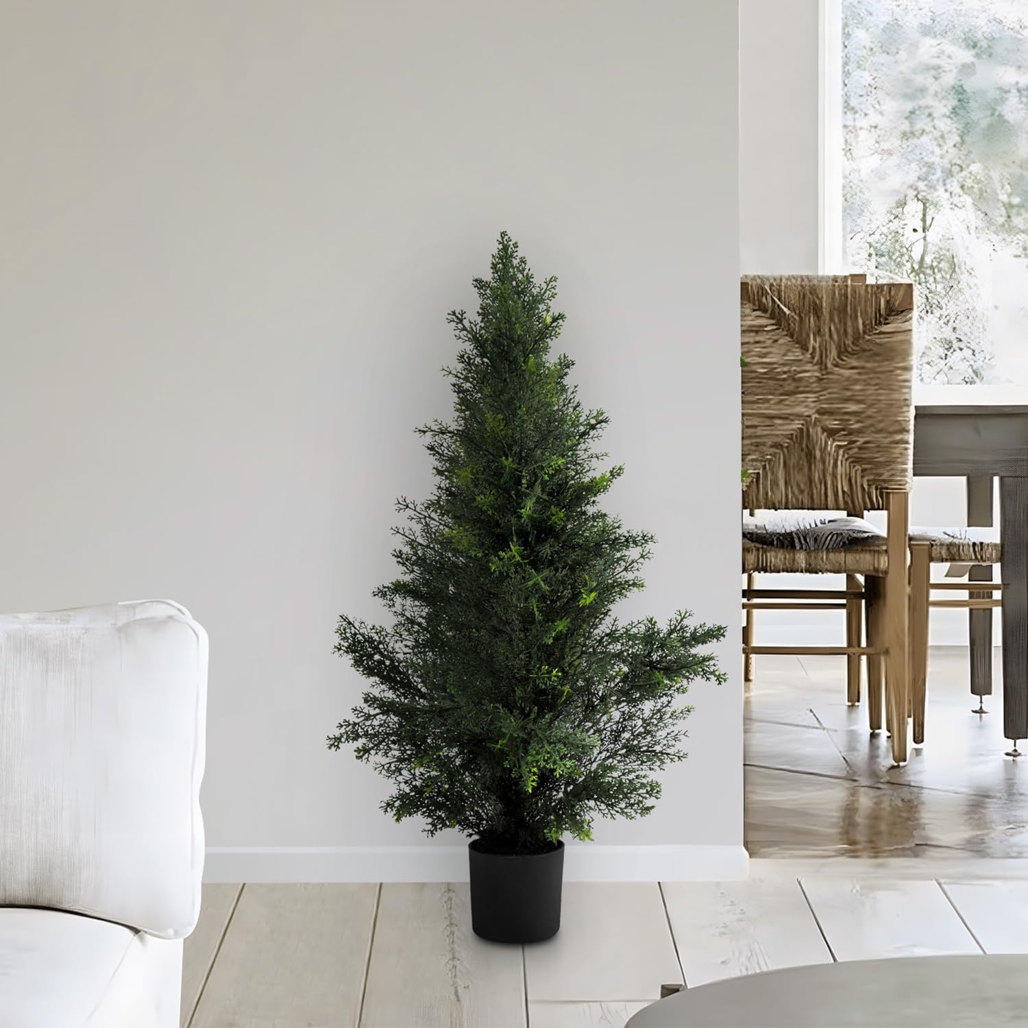 Bynbbur Artificial Cedar Tree 3 Feet Faux Plants Indoor