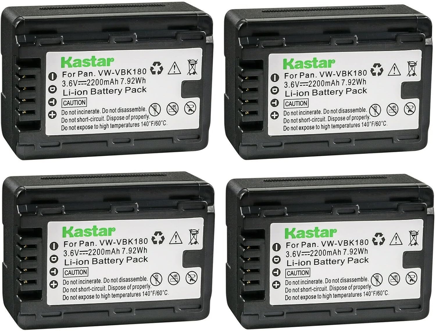 Kastar 4-Pack Battery for Panasonic SDR-S50 series