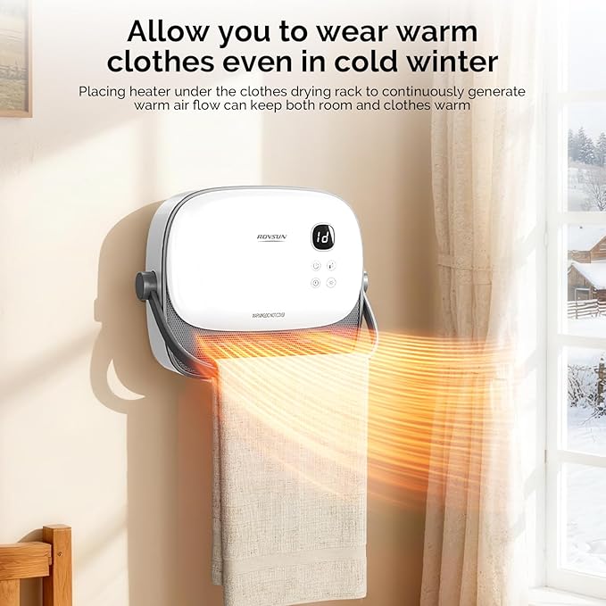 Calefactor Eléctrico de Pared PTC 1500W con Termostato y Control Remoto miniatura 5