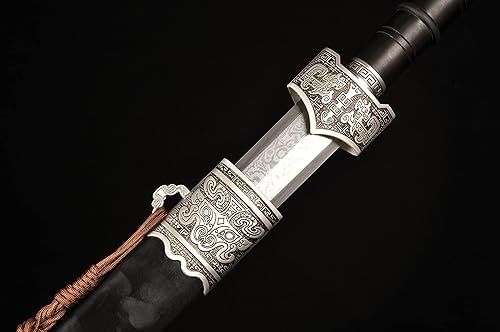 Miniatura 9 de Espada china de espiga completa de acero plegado de Damasco Zhao Yun