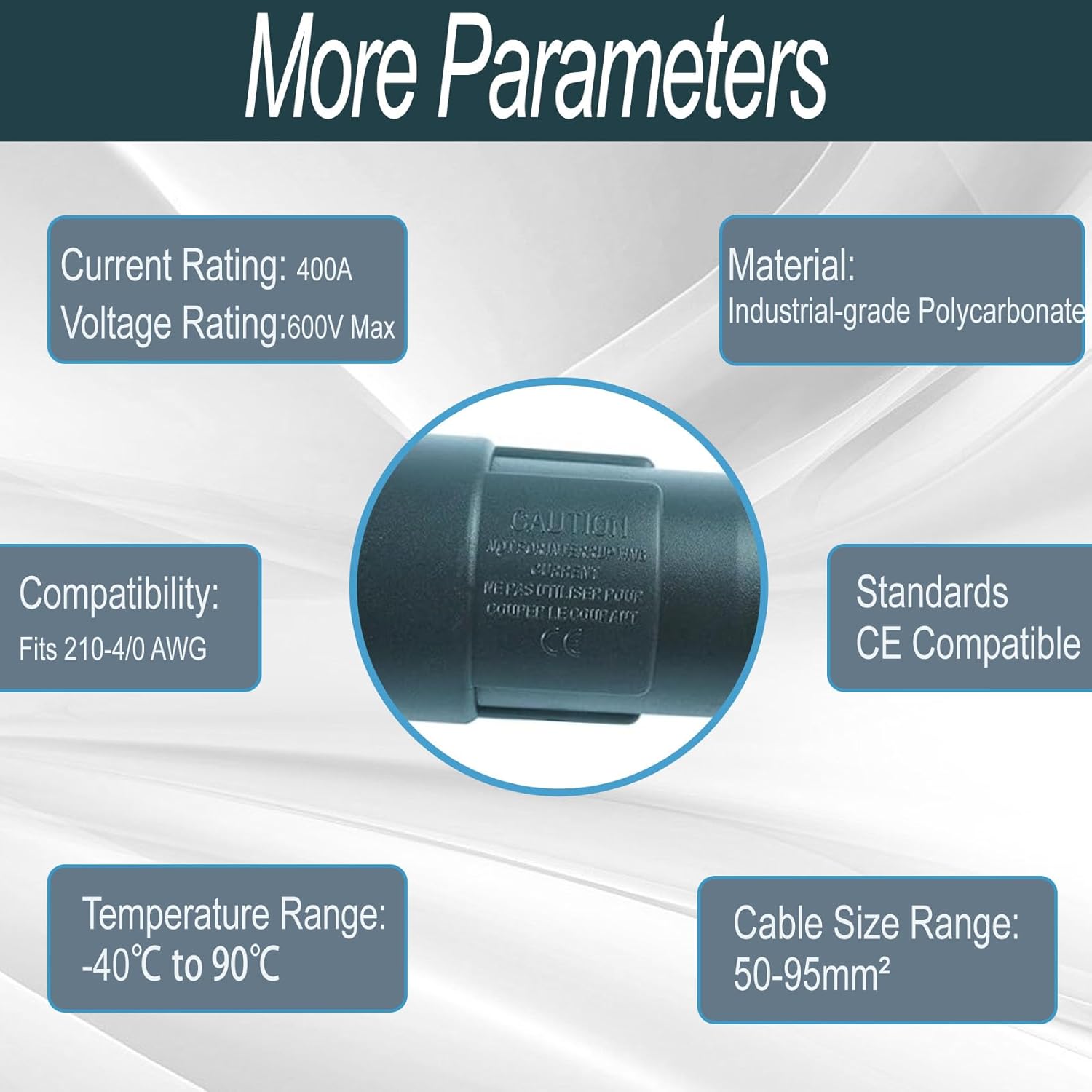 (5PCS Male) CLS40 400A Cam Lock Power Connector, Camlock Wire Set with 5 Male for Power Distro Cord, 2/0-4/0 Cam-Lock Cable, 600V Camlocks Connectors for Stage Entertainment/Industrial, 5 Colors
