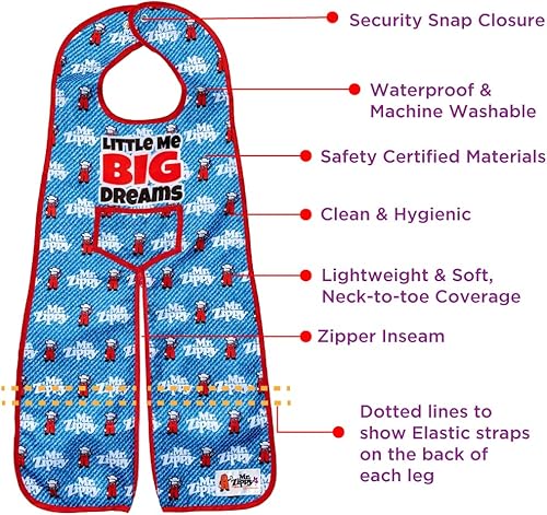 Miniatura 8 de Moore of Rachel's Mr. Zippy - Babero impermeable de cuerpo completo súper suave en bonitos diseños para bebés de 6 a 36 meses (rosa MMMe)