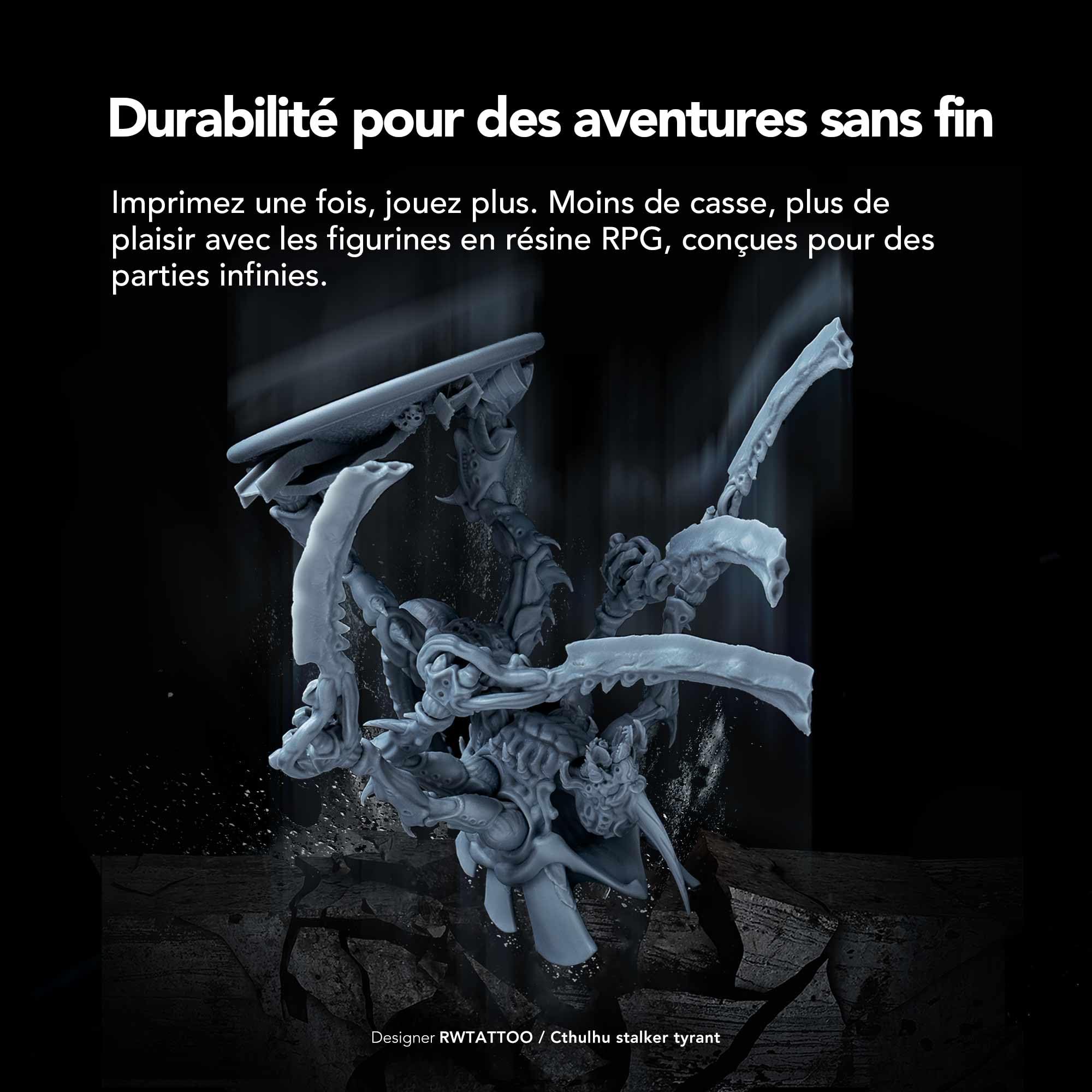 Phrozen RPG Resin | Résine pour Imprimantes 3D SLA/DLP/LCD | Photopolymère Standard 405nm Idéale | Grande Flexibilité et Précision des Détails | Idéale pour modèles RPG - Gris (1kg)