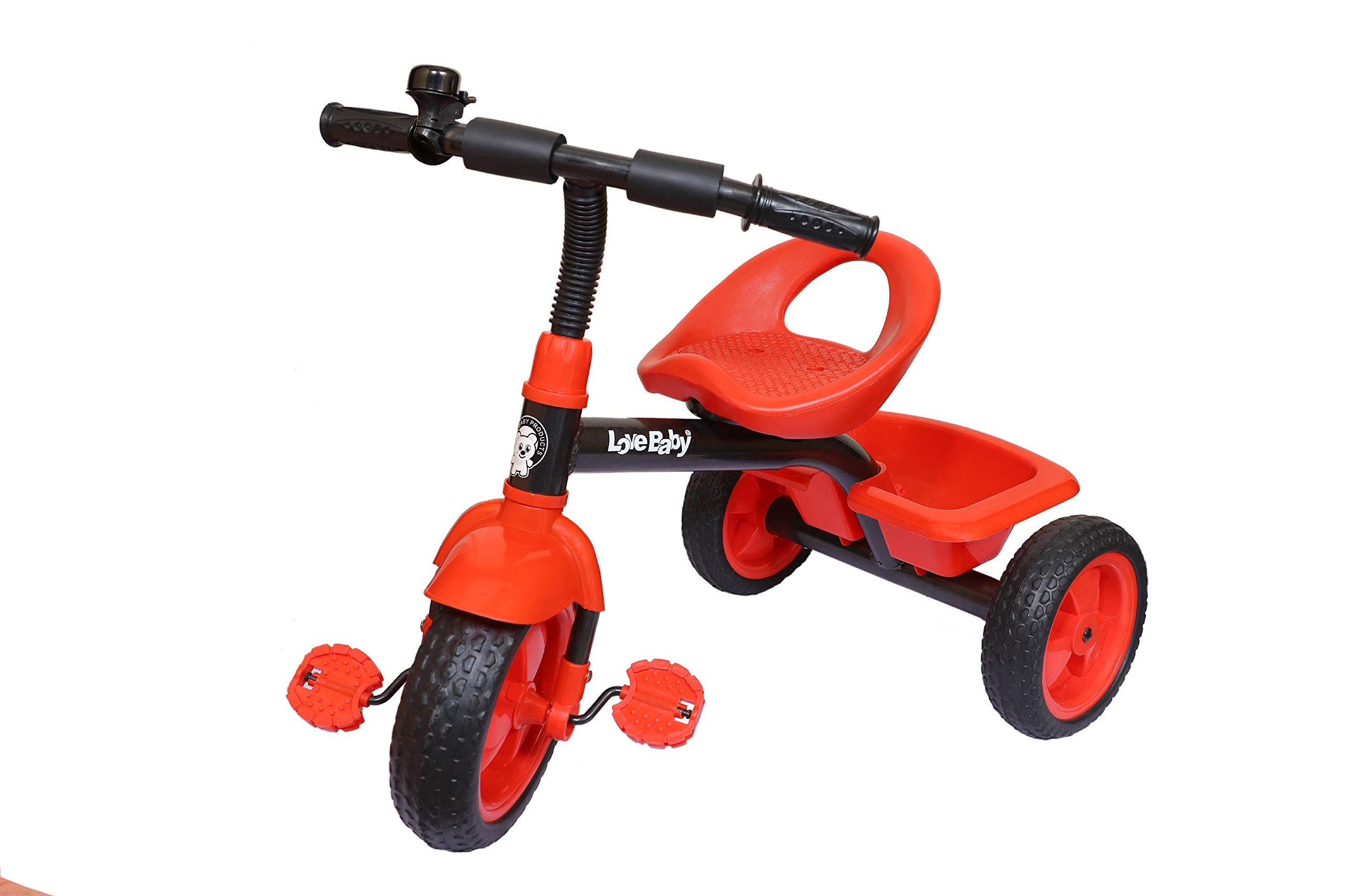 KAYOKSH Baby Tricycle with Basket Toddler (Red)
