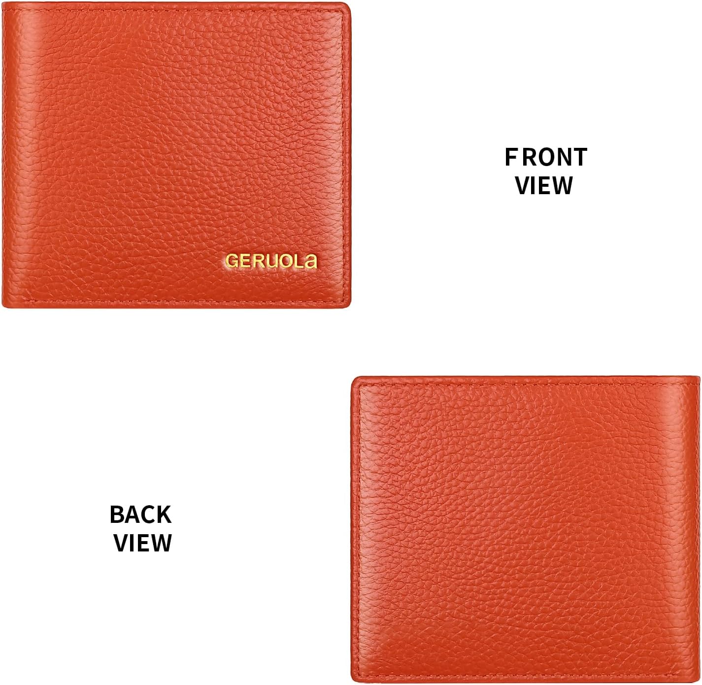 Ultra Slim Small RFID Wallet for Women, Leather Tiny Thin Bifold Pocket Ladies Wallet Short Wallets for Women (Orange) - Image 8