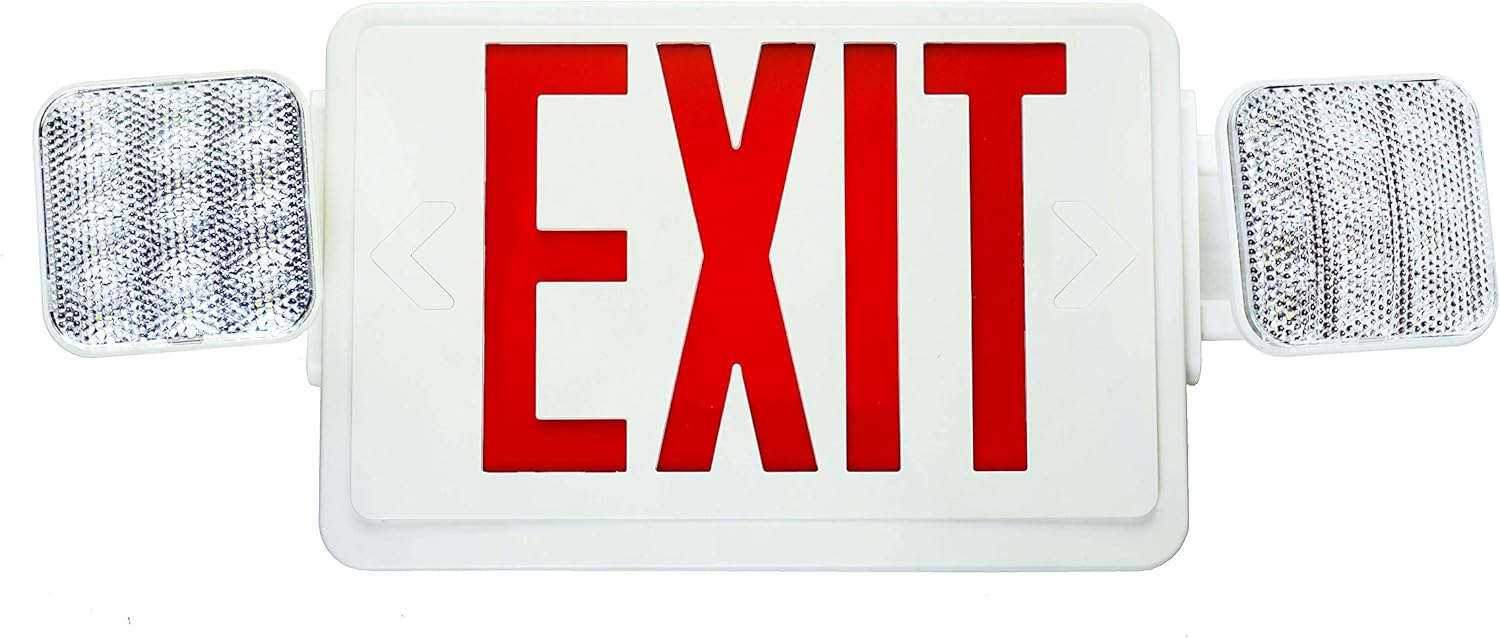Get Special Price NICOR Lighting LED Emergency Exit Sign with Dual Adjustable LED Heads, White with Red Lettering (ECL1-10-UNV-WH-R-2) One-Day Sale: Up to 50% Off NICOR Lighting LED Emergency Exit Sign with Dual Adjustable LED Heads, White with Red Lettering (ECL1-10-UNV-WH-R-2)