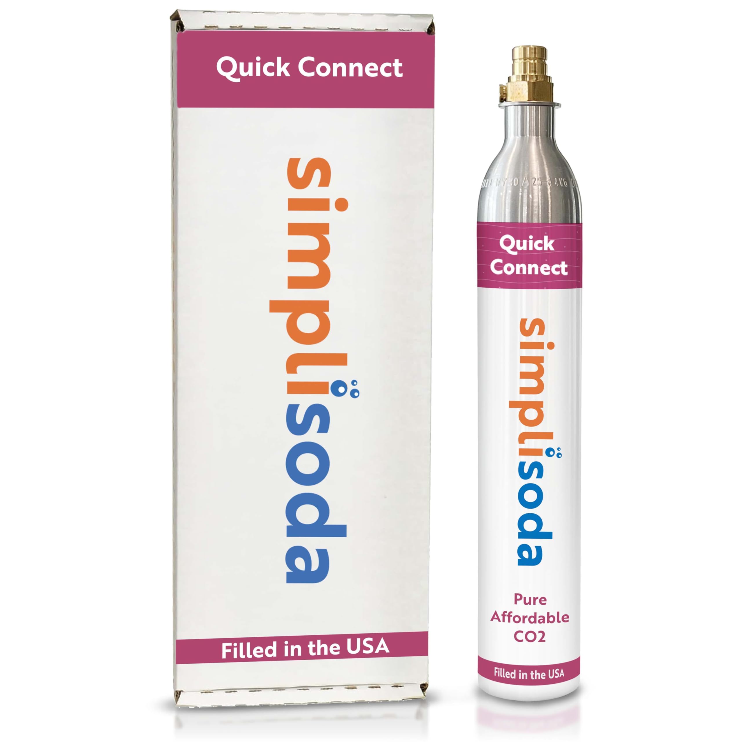 Simpli Soda 60L CO2 Canister Cylinders - Compatible with Sodastream Quick Connect Only [Including ART, TERRA ENSO &amp; DUO] - Soda Streaming Machine CO2 Tanks Gas Refill, | 14.5 oz, 1 Pack
