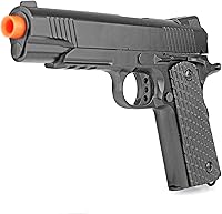 Vista 6 de BBTac Pistola Airsoft 1911 - Pistola de metal Airsoft con resorte accionado, construcción de aleación de metal de alta precisión FPS (negro táctico)
