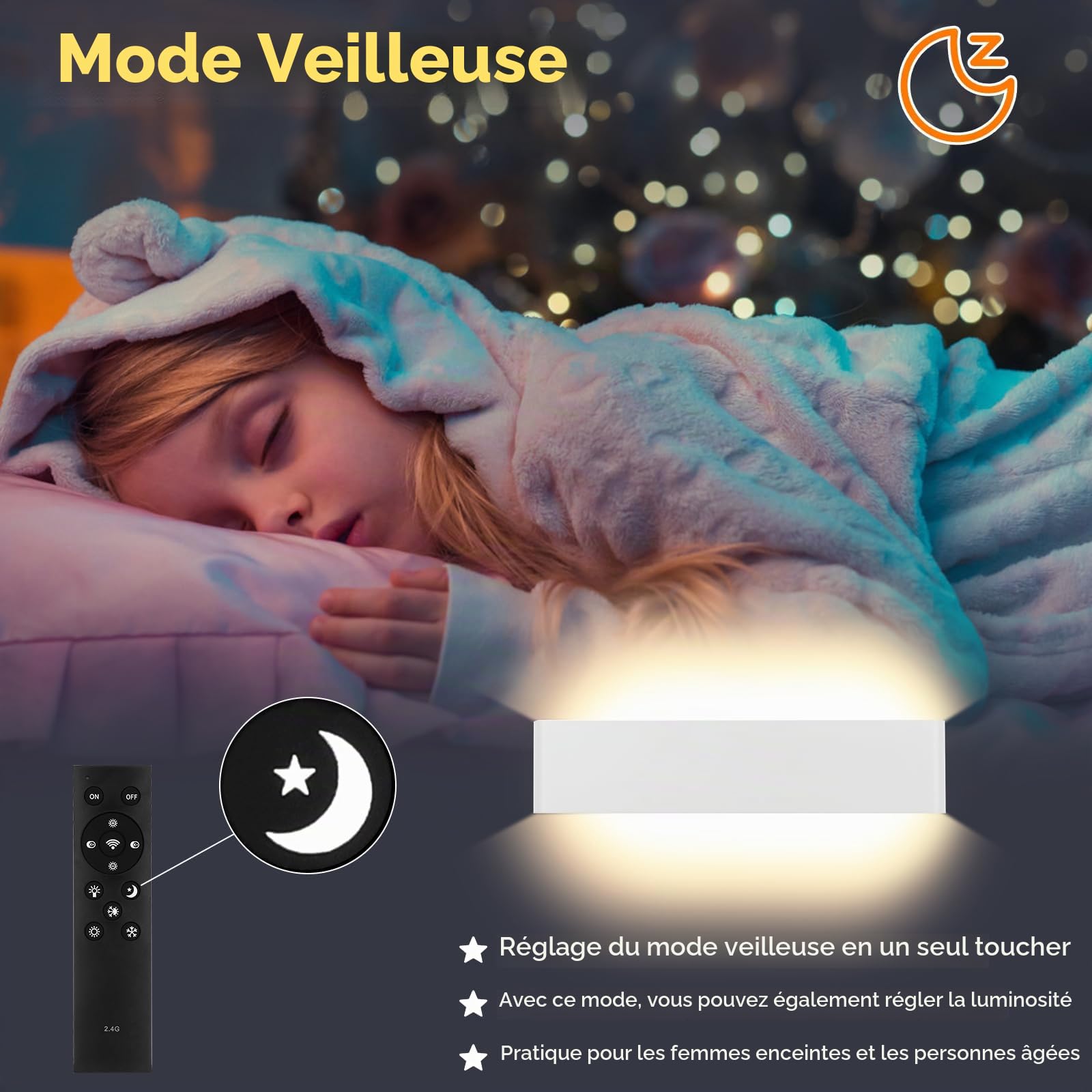 ENCOFT 18W Applique Murale LED, 40cm Lampe Murale Intérieur Dimmable avec Télécommande, Up Down Spot Éclairage Mural en Aluminium, 2700K-6000K 0-2400LM, Luminaire Mural pour Chambre Salon, Blanc