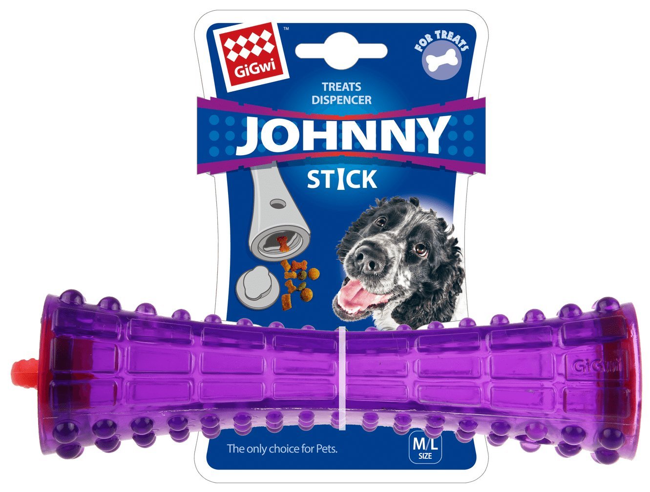 Gigwi Treat Dispenser Johnny Stick, Purple