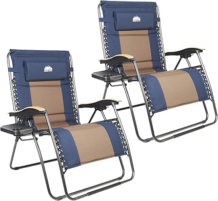 Amazon Com Coastrail Outdoor Oversized Zero Gravity Wood Armrest Padded Xxl Folding Patio Lounge Chair Adjustable Recliner With Cup Holder Side Table 400lbs Weight Capacity 2 Pack Blue Brown Amazon Com Coastrail Outdoor Oversized Zero Gravity Wood Armrest Padded Xxl Folding Patio Lounge Chair Adjustable Recliner With Cup Holder Side Table 400lbs Weight Capacity 2 Pack Blue Brown
