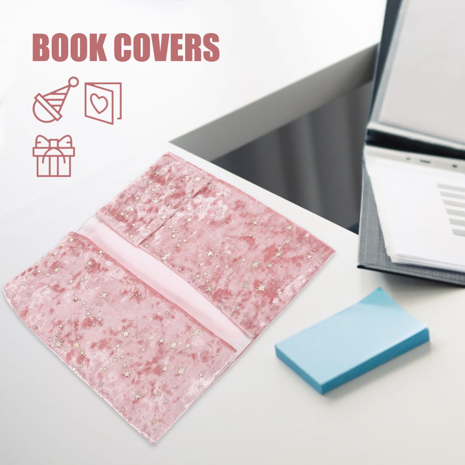 Tofficu 3 Pièces credence bookcase housse de livre de livre fournitures de journal indésirable signet autocollants de pour planificateur protège-livre ornemental chiffon rose
