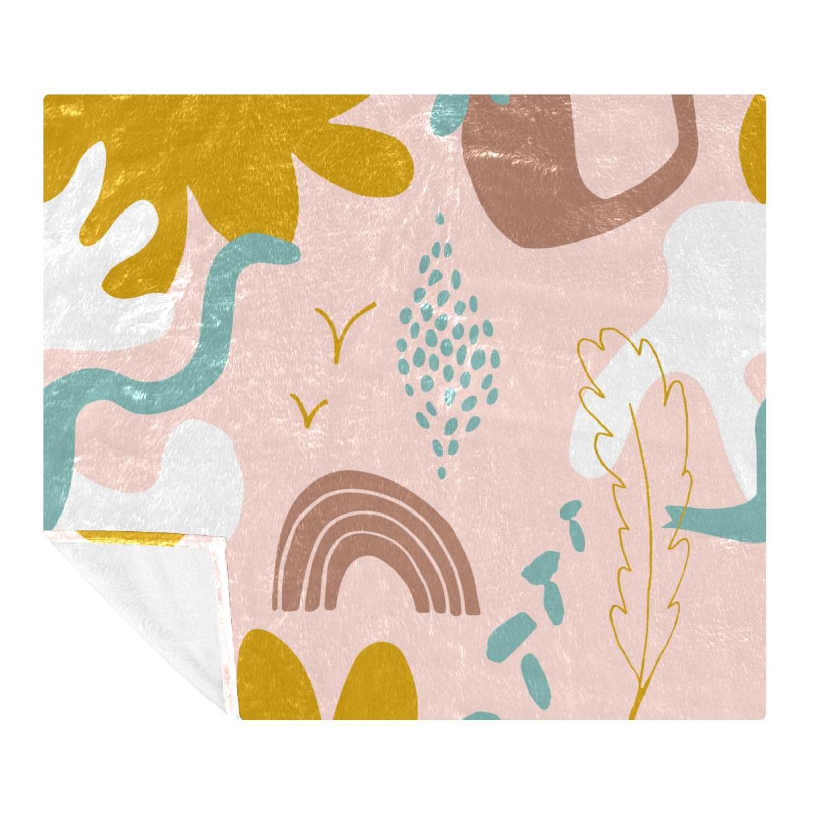 Couverture polaire de literie motif abstrait et coloré pour lit