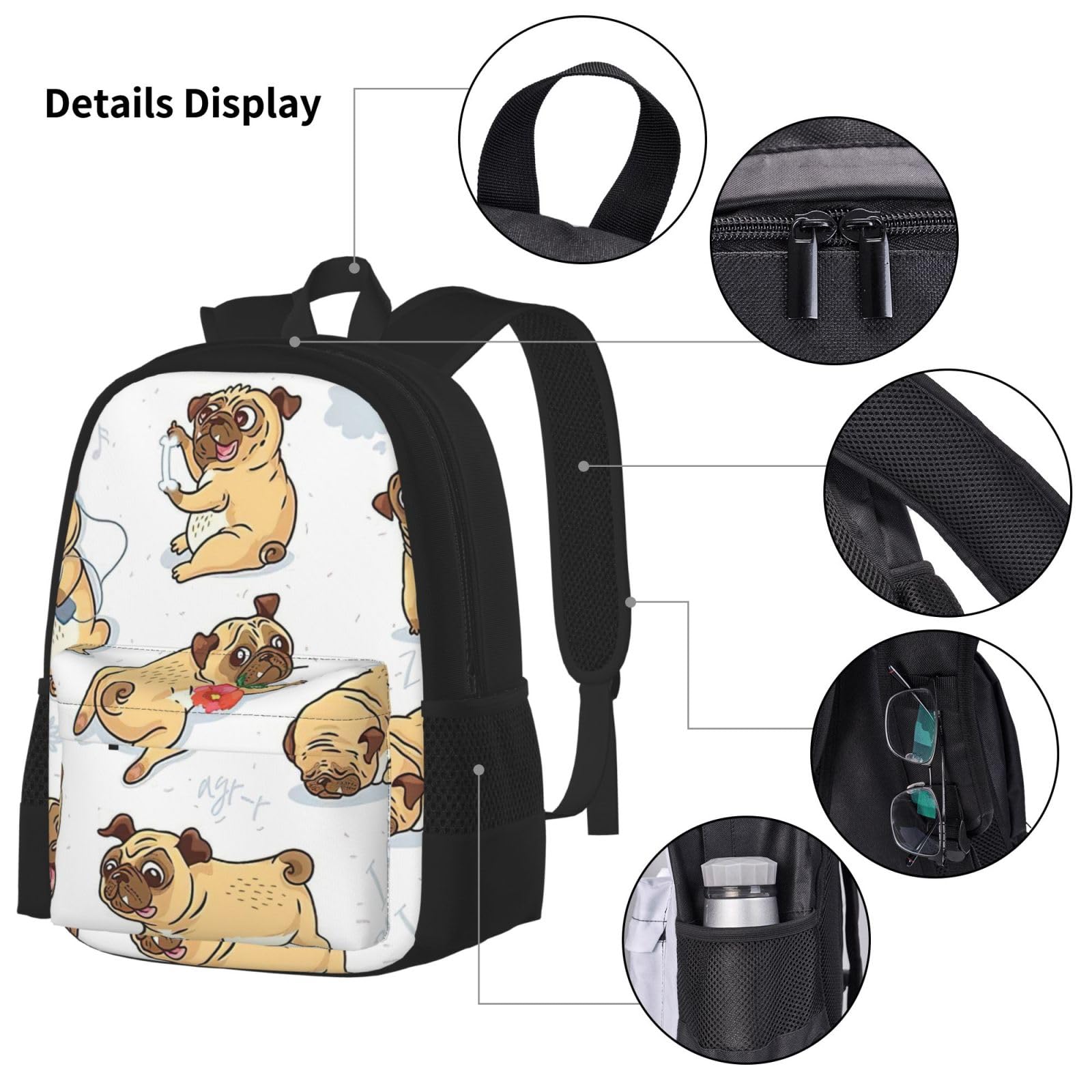 Zaino, borsa portapranzo, astuccio, set da 3 pezzi, per lavoro e