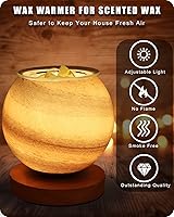 Vista 4 de Calentador de cera de vela regulable para cera perfumada para dormitorio, lámpara de luna, luz de cristal, aroma de cera para decoración del hogar