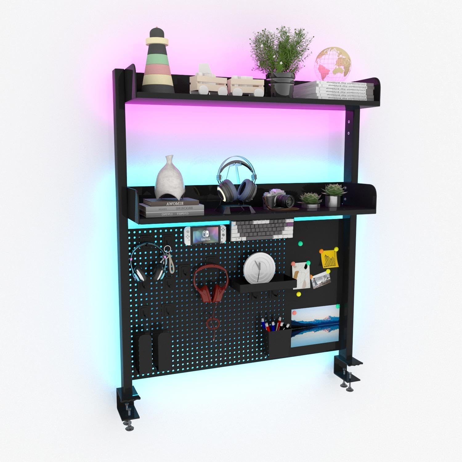 Amazon.com: JUSCHIPEXL Industrial Desktop Bookshelf 2 Tier with ...