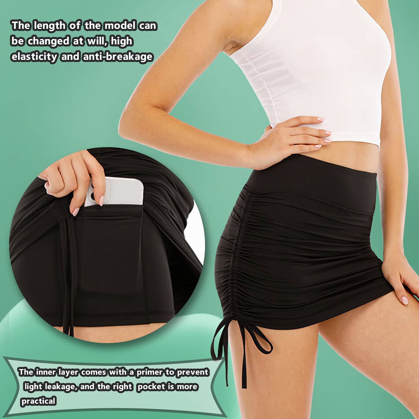 WeißEr Plissee-Tennisrock, WeißE GolfröCke füR Frauen, Tennisrock Damen Sportlich Golf Skort Activewear Eingebaute Shorts Sport Outfits Training Laufen MiniröCke