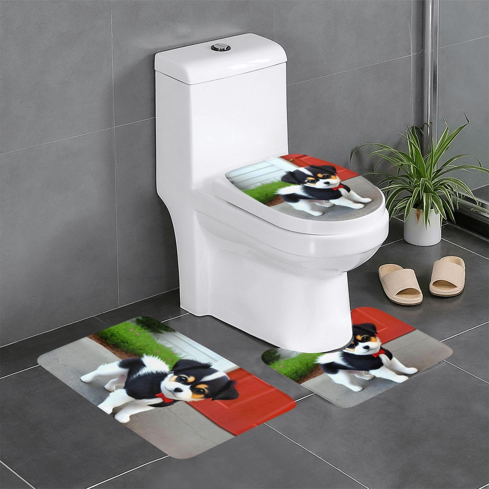 Tapis de bain antidérapant lot de 3 pour éviter les glissades sur sol mouillé