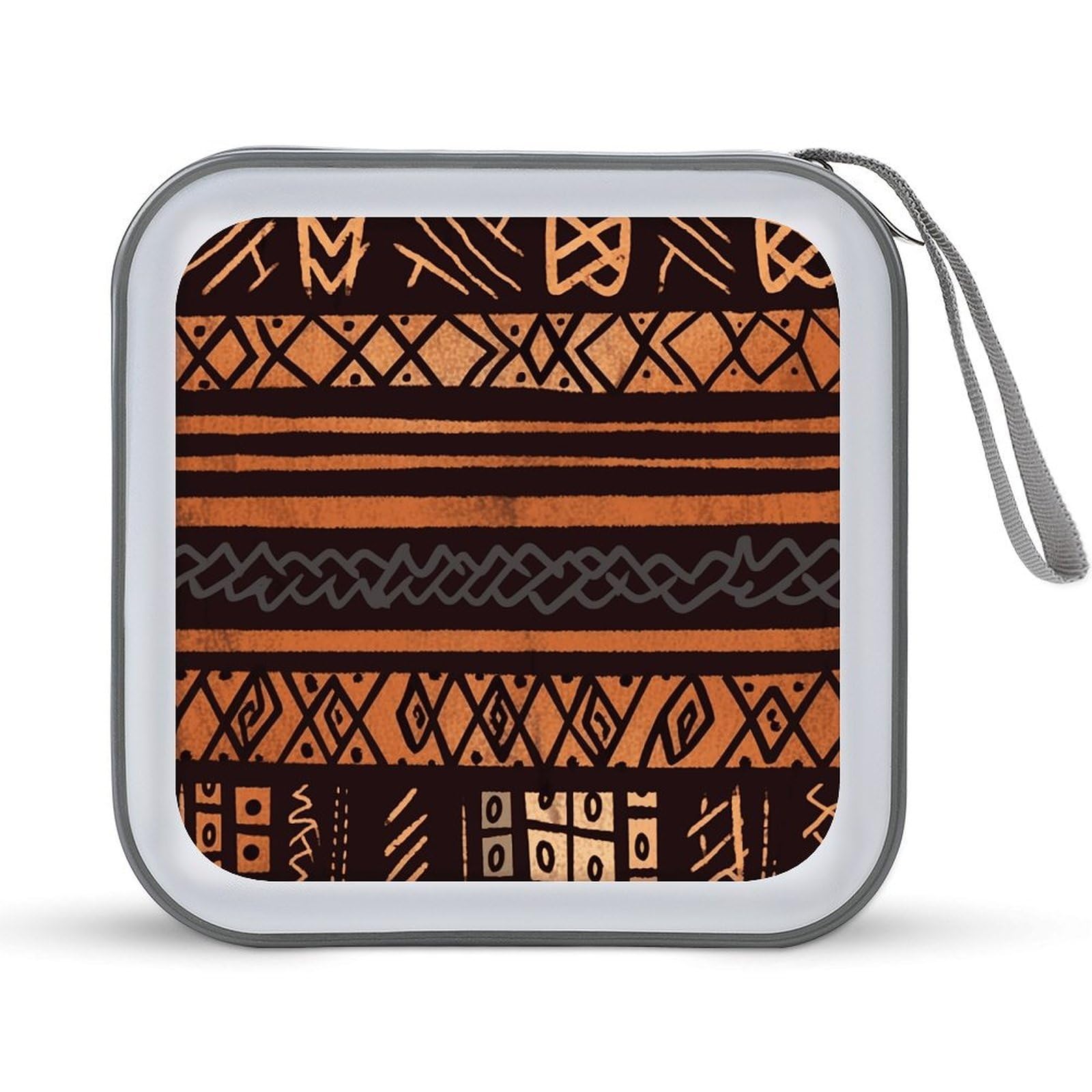 VstaDank African Mud Cloth Tribal CD Case DVD Holder Storage Portable Carrying Binder Holder Wallet Large Storage Disc Wallet Bag Hard Plastic DVD Disc Case Large Media Binder Capacity 40 Sheets