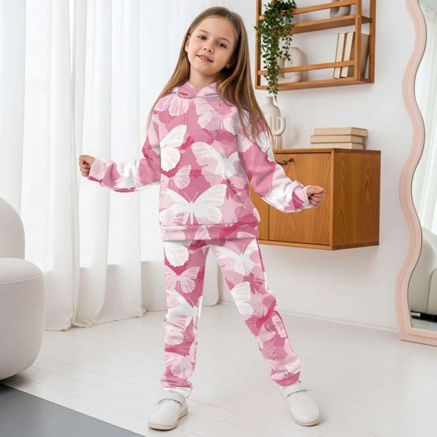 Pensura 2 Pack Long Sleeve Pullover Hoodie and Jogger Pants for Boys Girls, Kids Youth Matching Set