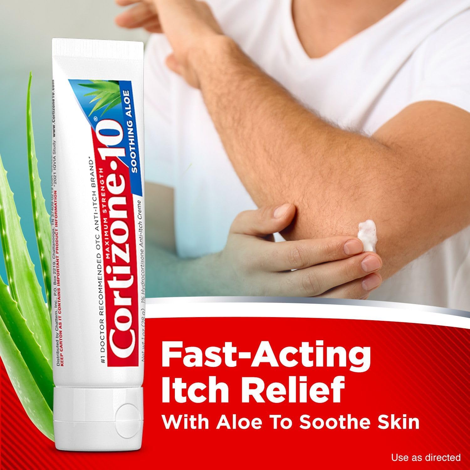 Cortizone 10 Maximum Strength Anti-Itch Cream With Aloe 2 oz., 1% Hydrocortisone Anti-Itch Creme