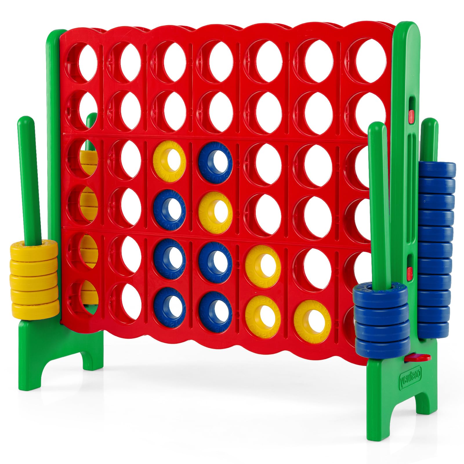 COSTWAY Giant 4-in-a-Row Game Set, Jumbo 4-to-Score for Kids and Adults