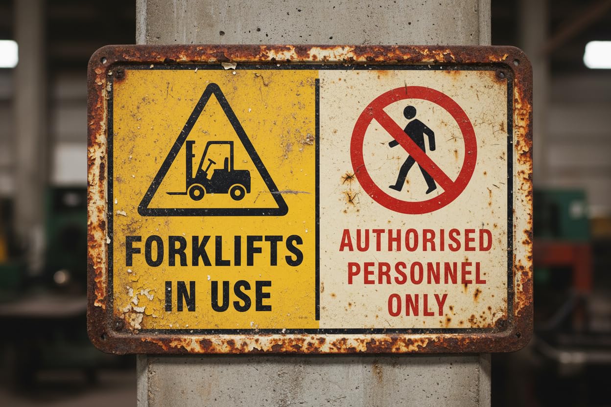 Wall Decor Forklifts In Use/authorised Personnel Only - Caution Sign Metal Sign 8x12Inch Clear Signage For S, Fences Vintage Signs Aluminum Plates Printed