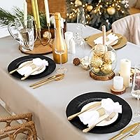 Vista 30 de Tanlade 50 Pcs 13 Inch Charger Plates Bulk Round Wedding Chargers Plastic Dinner Plates for Table Setting Wedding Party Decoration (Gold)