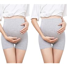 Women's Maternity Shapewear Belly Support Short Leggings,Grey&Grey M-5XL