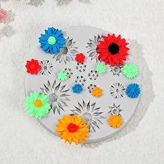 13 Cavity Small Daisy Silicone Flower Molds - Miniature Silicone Moulds for Crafts Air Dry Soap Candle Cake Decoration Jewelry Making Earring Bracelet
