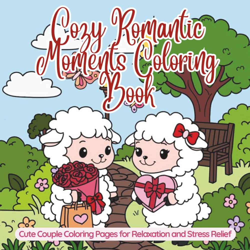 Cozy Romantic Moments Coloring Book: Cute Couple Coloring Pages for Relaxation and Stress Relief for Adults and Teens