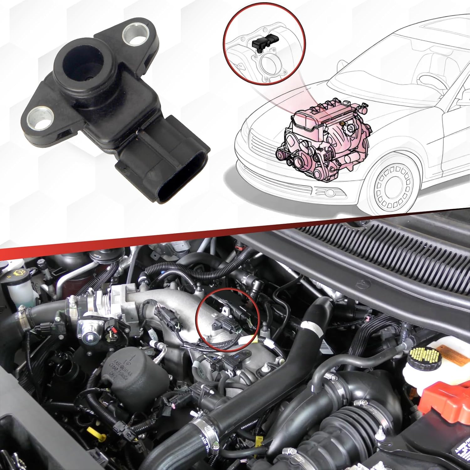18590-68H00 Manifold Absolute Pressure Sensor Compatible with Grand Vitara 2008 2.7L V6