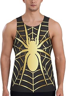 Gold Spider On The Web for Men Quick Dry Workout Tank Top Gym Muscle Tee Fitness Bodybuilding Sleeveless T Shirt-
