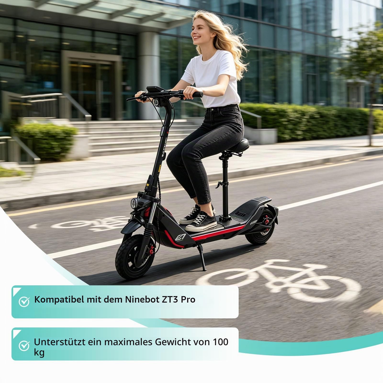 1 PCS E Scooter Sitz Kompatibel mit Ninebot ZT3 Pro