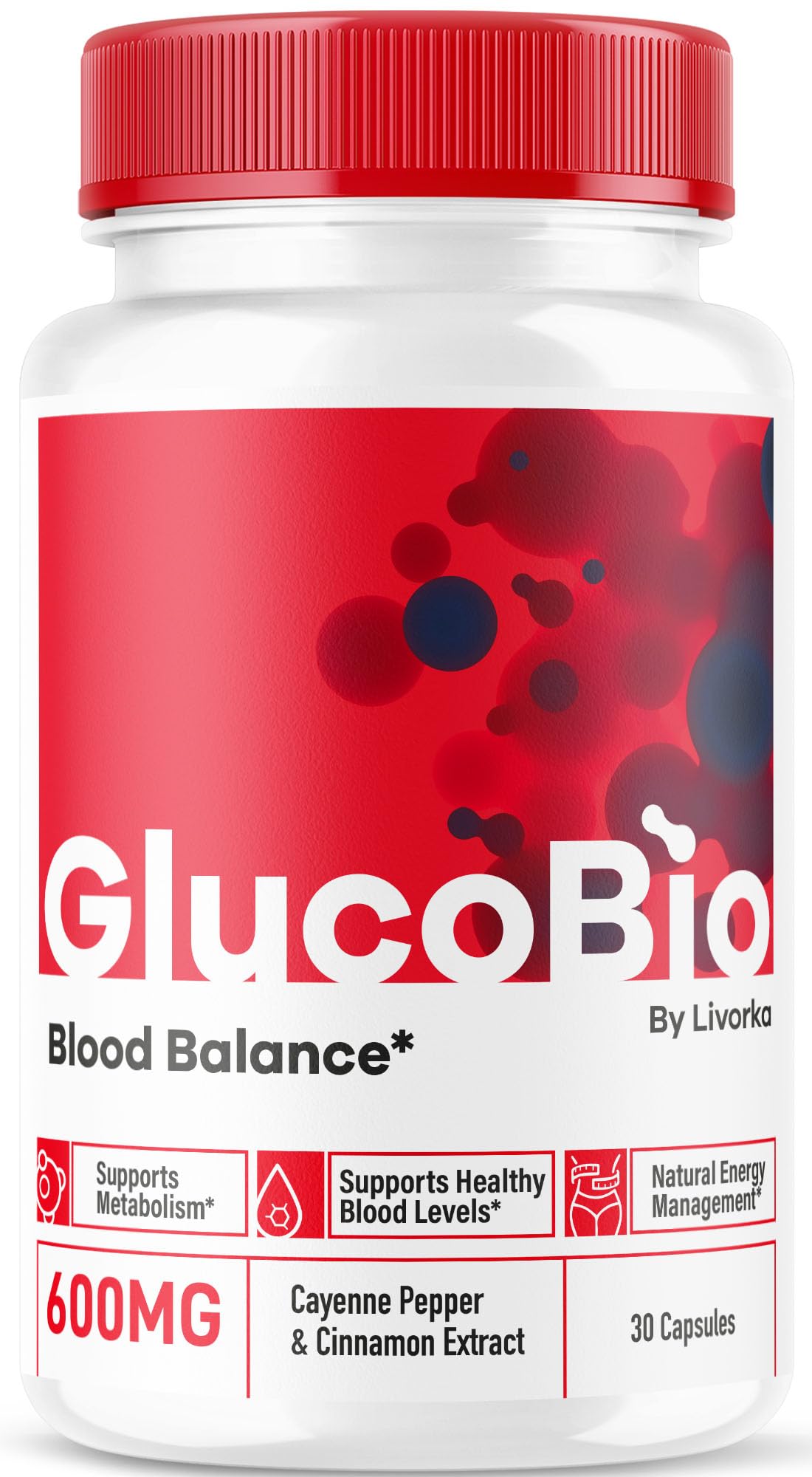 GlucoBio Capsules, Gluco Bio Blood Health Support Dietary Supplement
