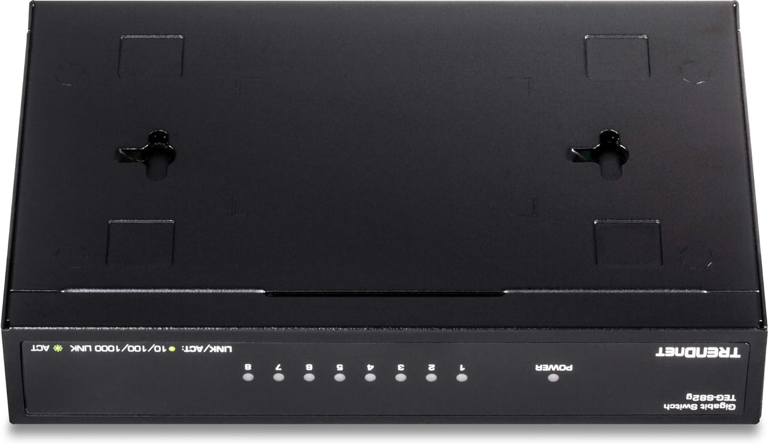 TRENDnet 8-Port Gigabit GREENnet Switch, Ethernet Network Switch, TEG-S82G, 8 x 10-100-1000 Mbps Gigabit Ethernet Ports, Ethernet Splitter, 16 Gbps, Metal, Lifetime Protection, Black