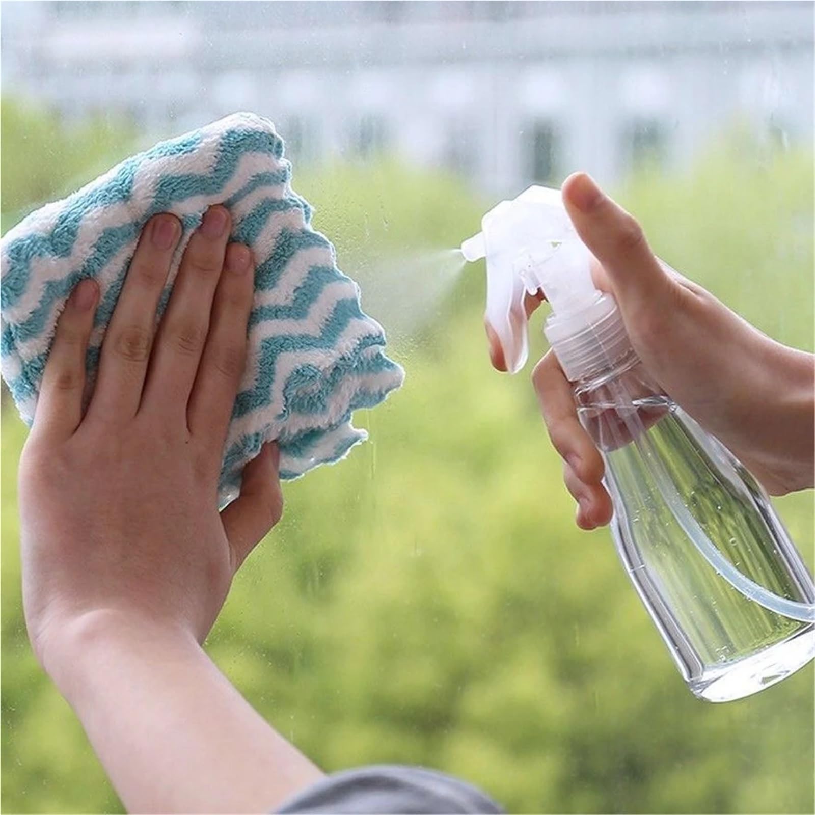 Pulverizador Agua Botella pulverizadora de plástico de 200 ml con gatillo for limpieza manual, pulverizador de agua for jardín, contenedor de viaje de repuesto(200ml 6pcs)