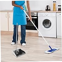 Vista 5 de Recogedor de pie de acero inoxidable con mango resistente, cacerola de metal para interiores y exteriores, pala de chimenea