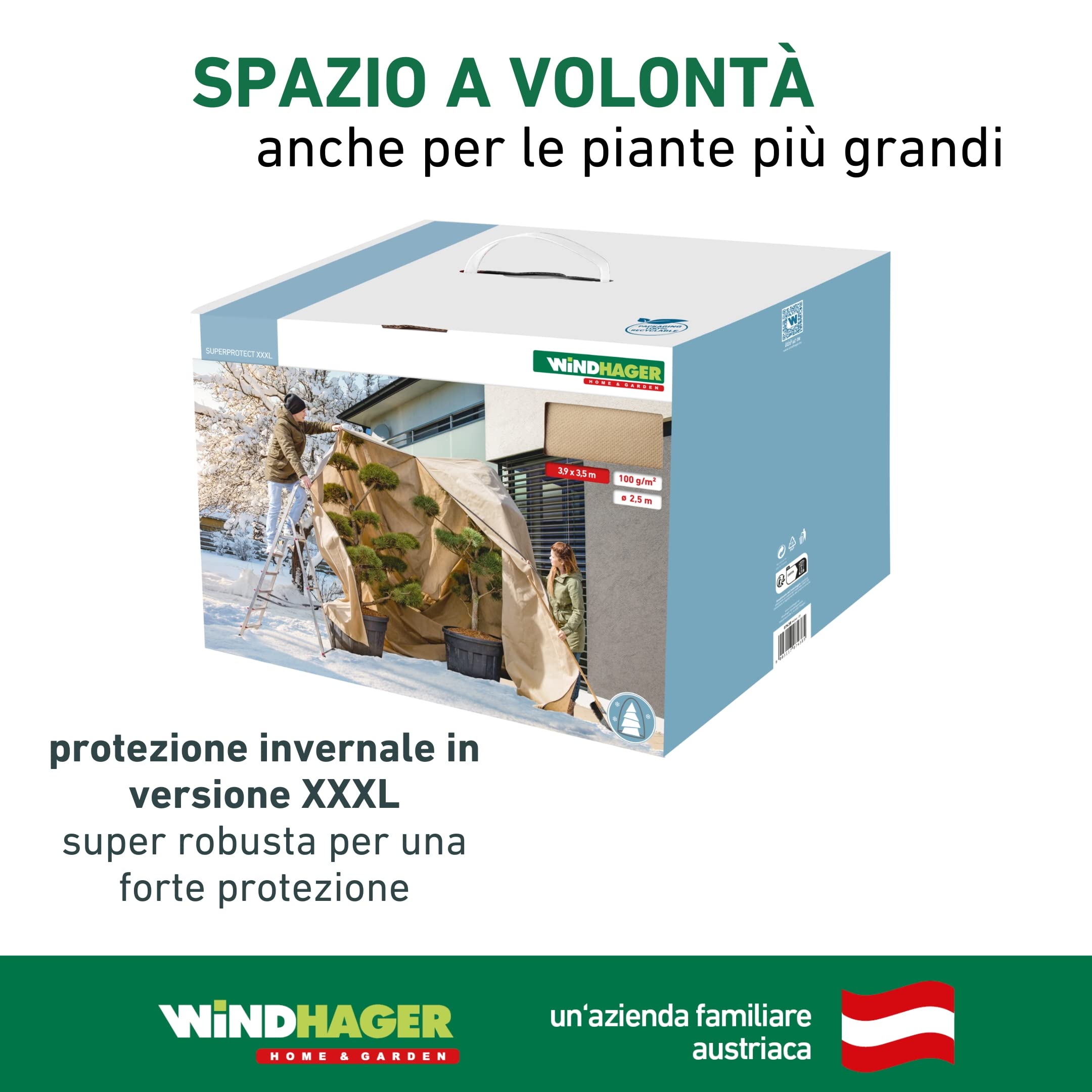 Windhager Yukon, 07490 - Tenda Protettiva Invernale per Piante, antigelo, 1,2 x 1,8 m, Trasparente