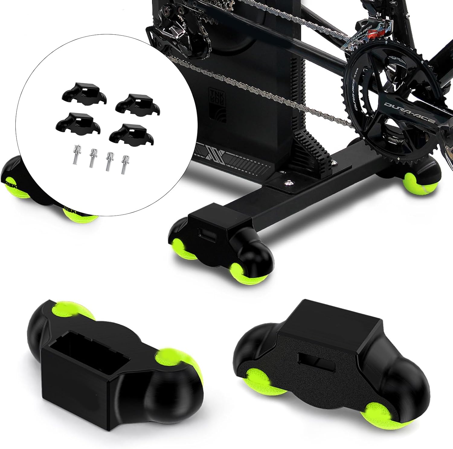 Indoor Bike Trainer Rockers Base Bicycles Rockers Stand for Stable Cycling Workouts with Shocked Absorbing Feet